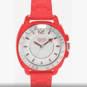 Coach boyfriend silver red dial women Watch ☝️😊💥🌹